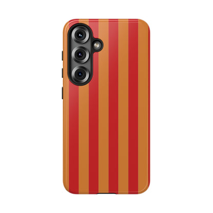 Orange & Red Stripe Pattern Phone Case - Orange Phone Case - Samsung Galaxy S25 / Glossy
