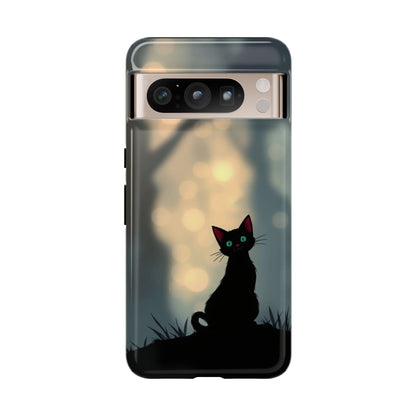 Google Pixel 8 Pro / Glossy Phone Case - Gothic Cat Design Phone Case