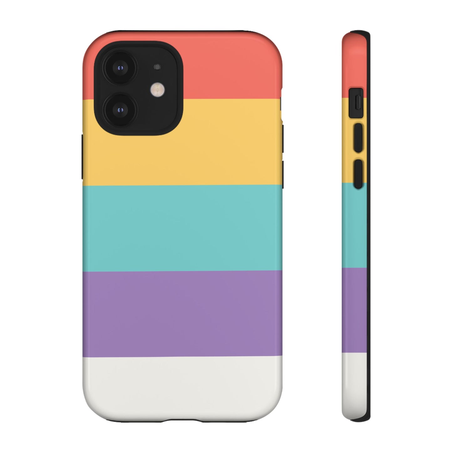 Pastel Rainbow Stripe Pattern Phone Case - Phone Case - iPhone 12 / Glossy