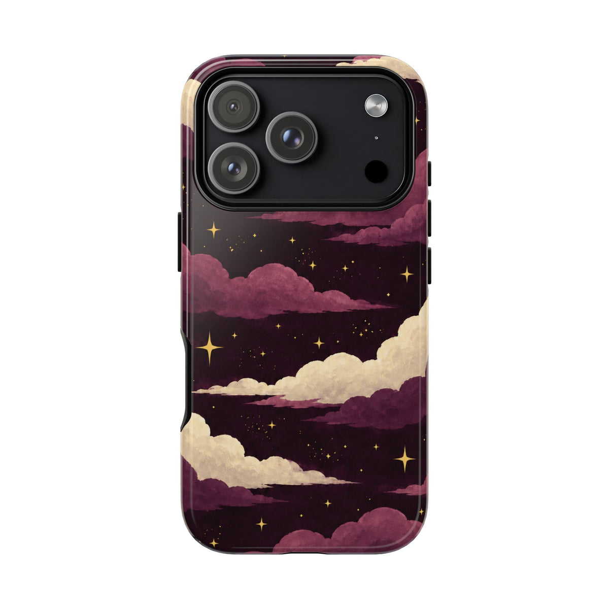 Illustrated Plum Clouds & Stars Phone Case