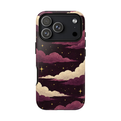 Illustrated Plum Clouds & Stars Phone Case