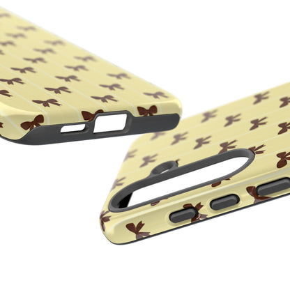 Retro Chocolate Brown Bow Pattern Phone Case