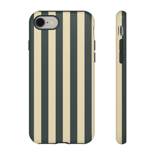 Green & Beige Stripe Pattern Phone Case - Green Phone Case - iPhone 8 / Glossy