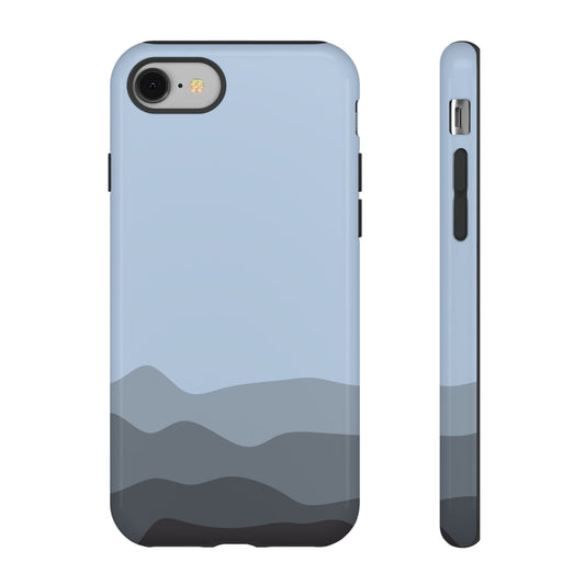 Blue Abstract Waves Protective Phone Case