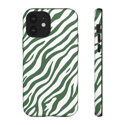 Stylish Sage Zebra Print Phone Case