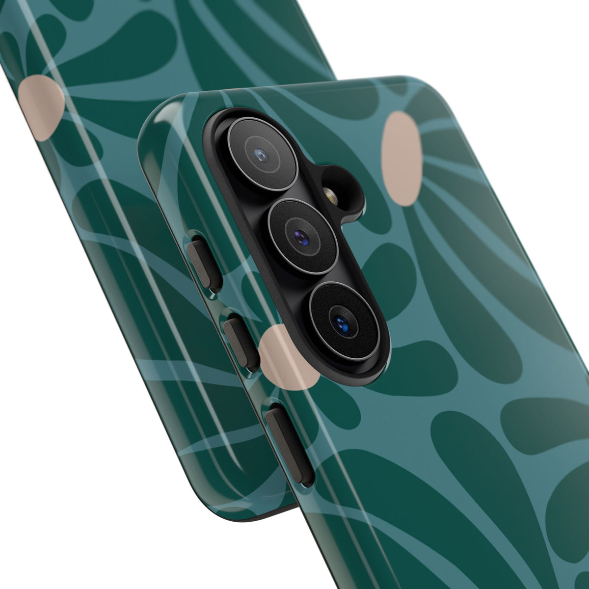 Retro Turquoise Daisy Pattern Phone Case - Green Phone Case