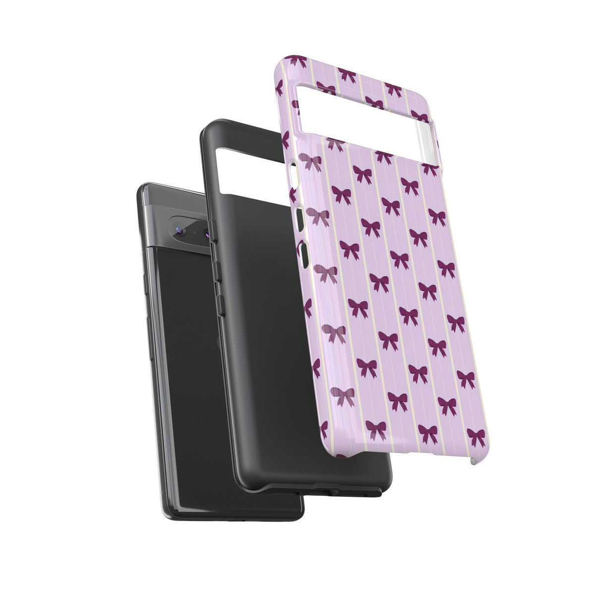 Retro Plum Purple Bow Pattern Phone Case