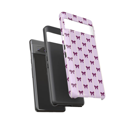 Retro Plum Purple Bow Pattern Phone Case
