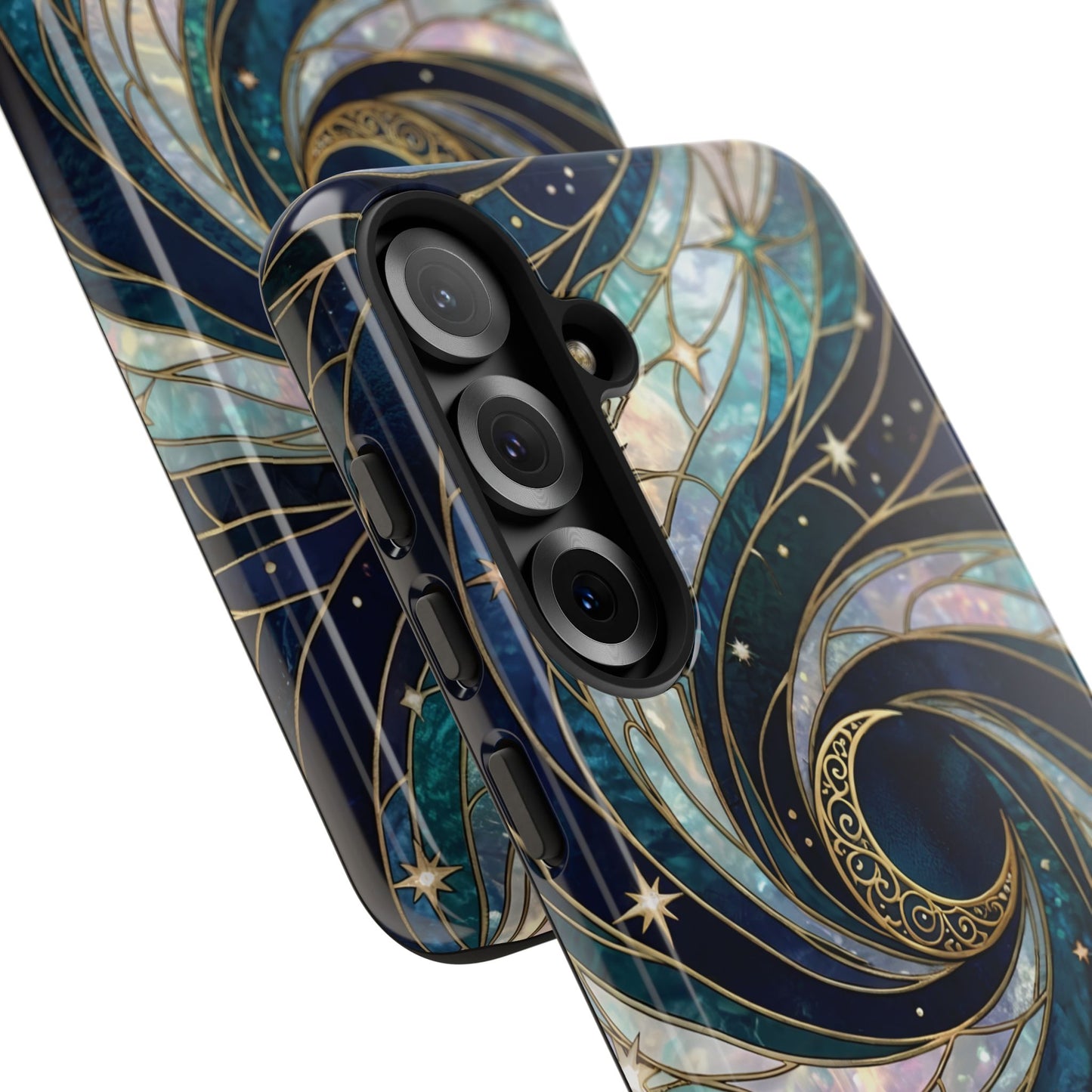 Elegant Navy & Teal Celestial Swirl Phone Case