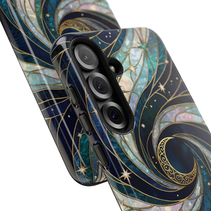Elegant Navy & Teal Celestial Swirl Phone Case
