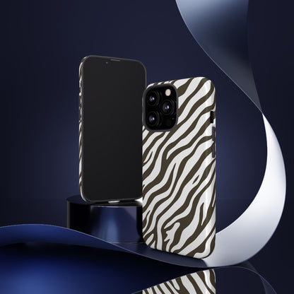 Stylish Mocha Zebra Print Phone Case