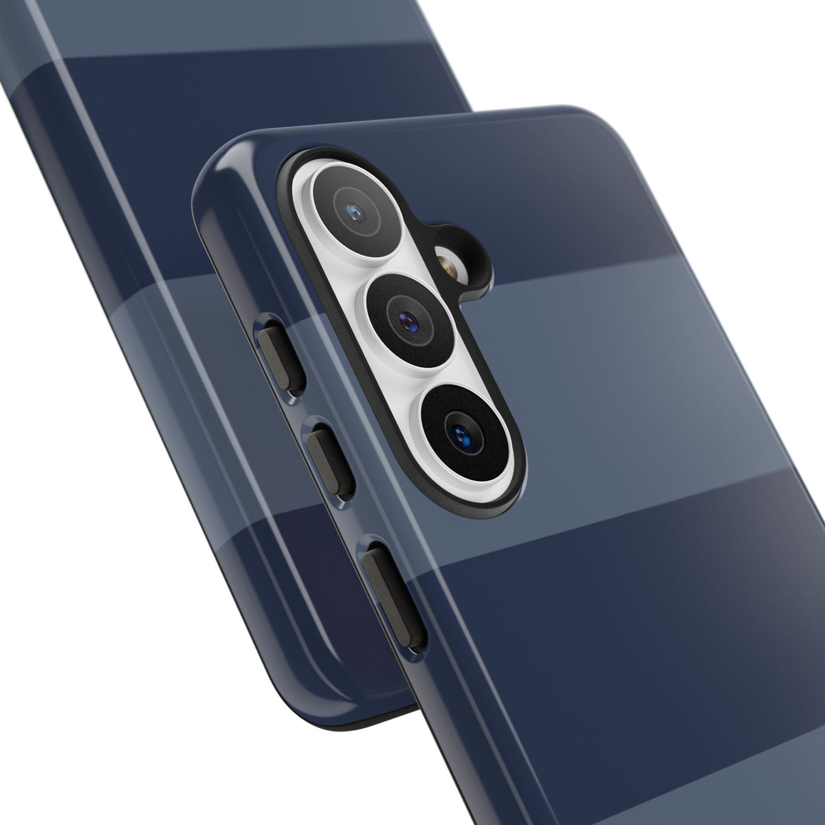Dark Blue Horizontal Stripe Pattern Phone Case - Blue Phone Case