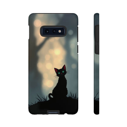 Samsung Galaxy S10E / Glossy Phone Case - Gothic Cat Design Phone Case