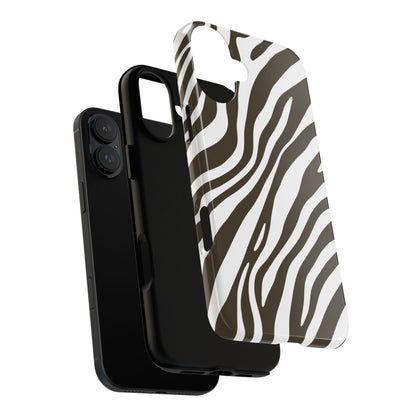 Modern Mocha Zebra Print Phone Case