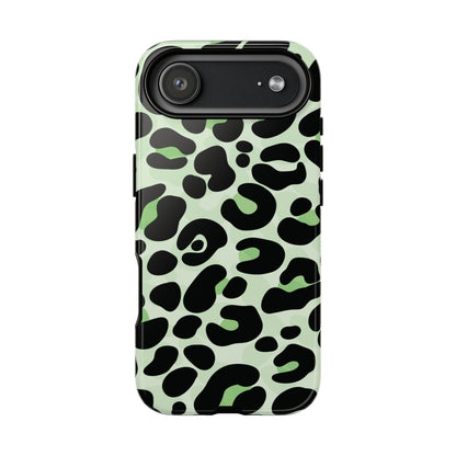 Chic Sage Leopard Print Phone Case