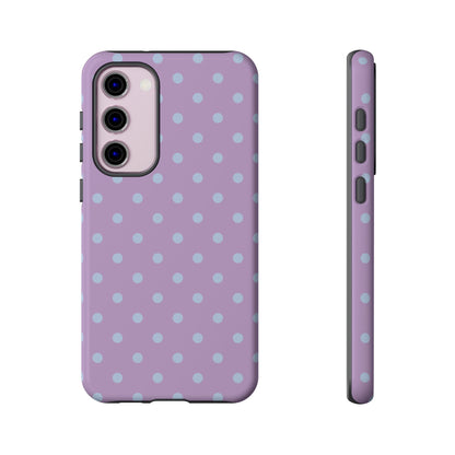 Trendy Lilac & Ice Blue Dot Pattern Phone Case
