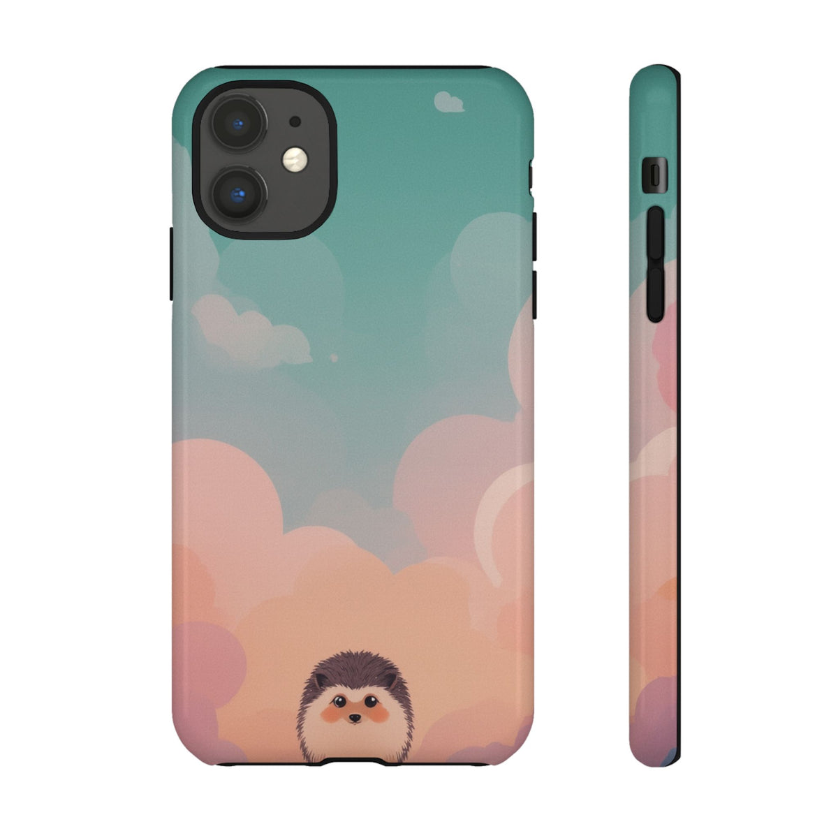 Cute Hedgehog & Cloud Design Phone Case - Multicolor Phone Case - iPhone 11 / Glossy