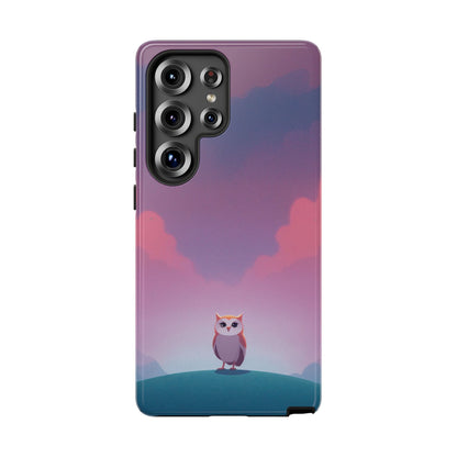 Samsung Galaxy S25 Ultra / Glossy Phone Case - Watercolour Owl & Cloud Design Phone Case