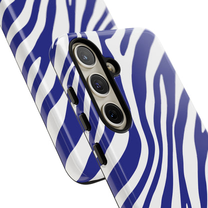 Modern Electric Blue Zebra Print Phone Case