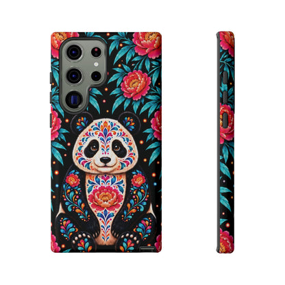 Cute Pink and Turquoise Calavera Panda Phone Case - Multicolor Phone Case - Samsung Galaxy S23 Ultra / Glossy