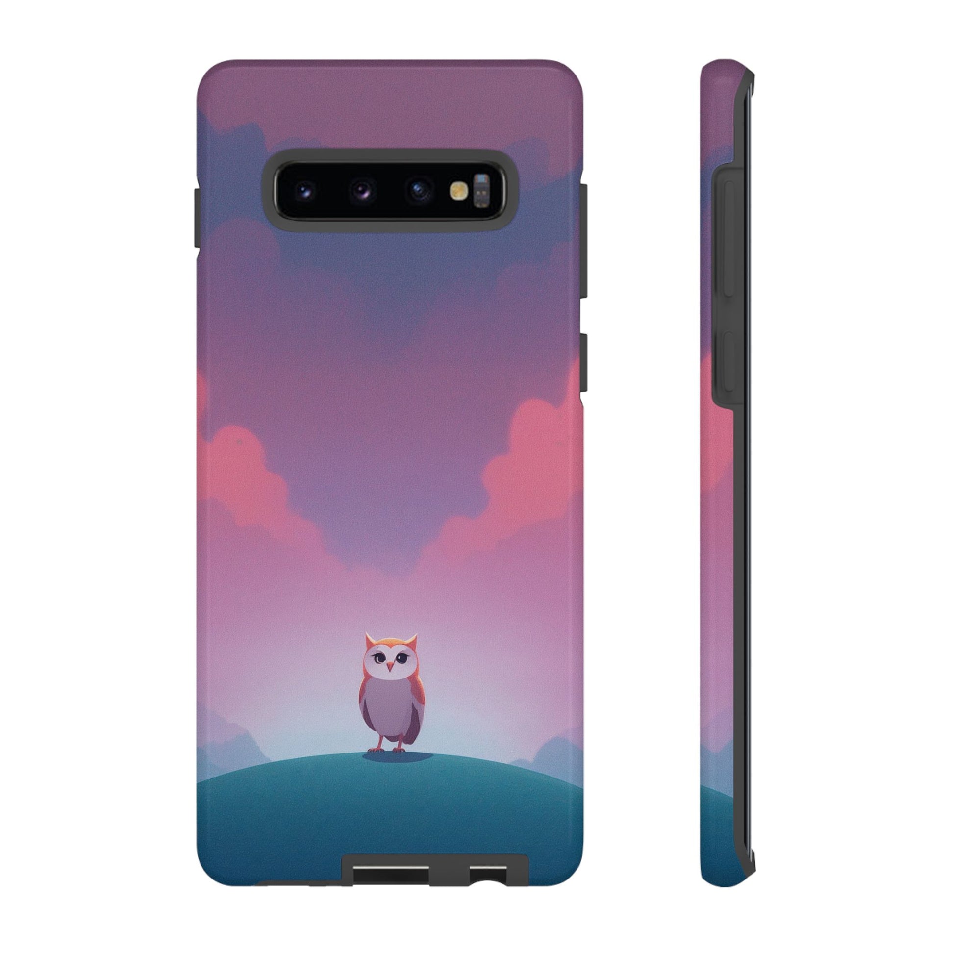 Watercolour Owl & Cloud Design Phone Case - Multicolor Phone Case - Samsung Galaxy S10 Plus / Glossy