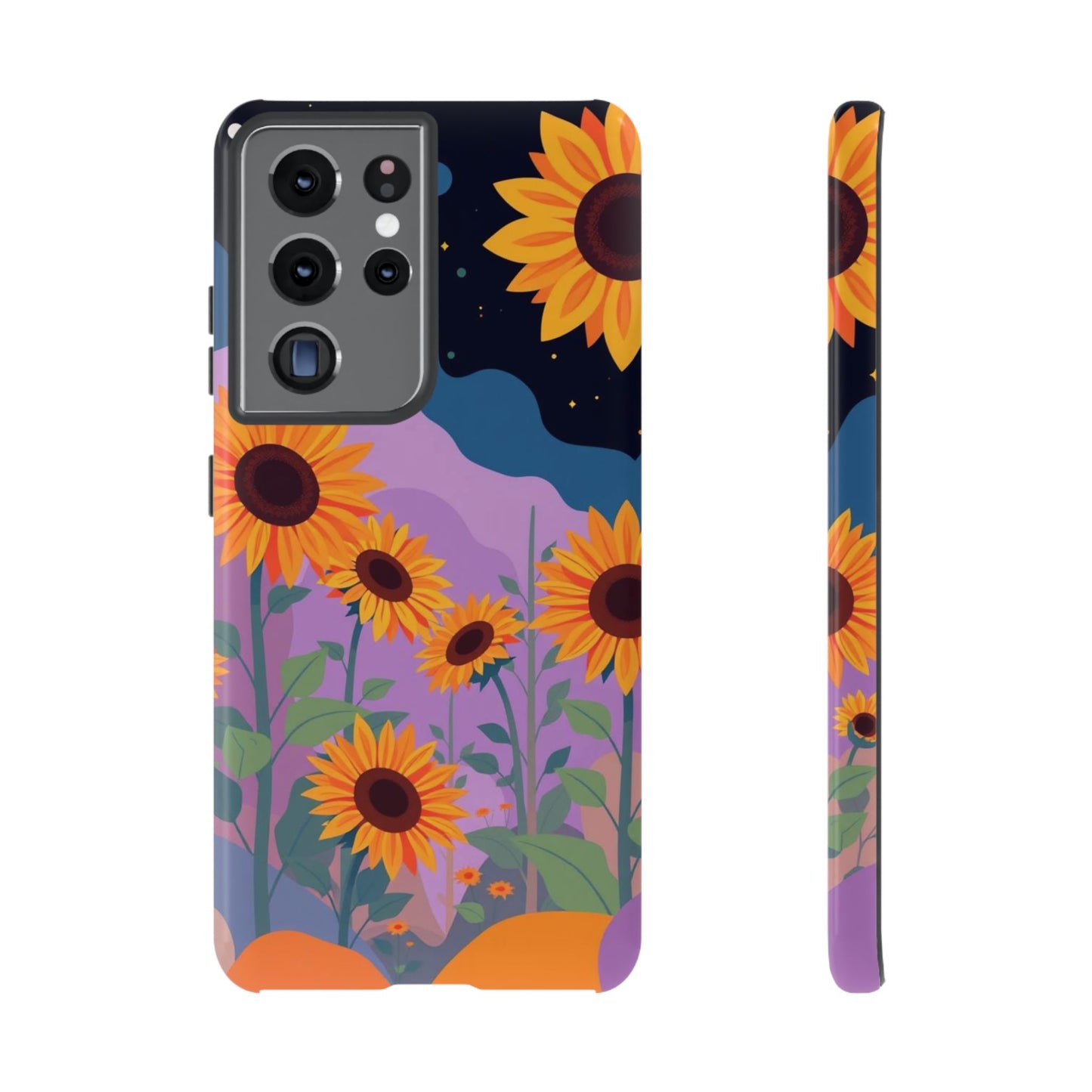 Samsung Galaxy S21 Ultra / Glossy Phone Case - Surreal Sunflower Design Phone Case