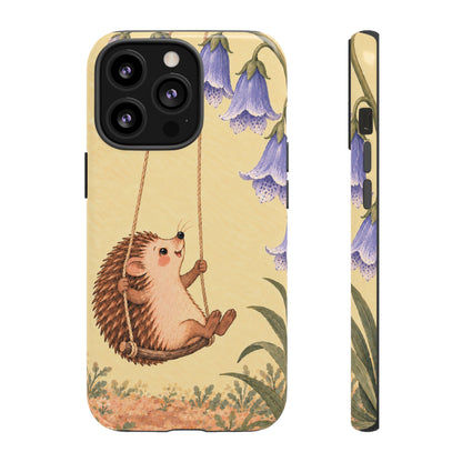 Whimsical Buttercream Hedgehog and Bluebell Phone Case - Yellow Phone Case - iPhone 13 Pro / Glossy