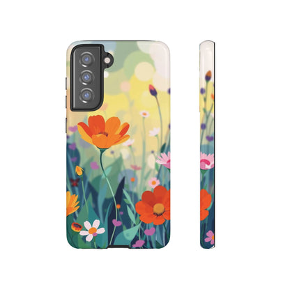 Samsung Galaxy S21 FE / Glossy Phone Case - Pop Art Style Wildflower Design Phone Case