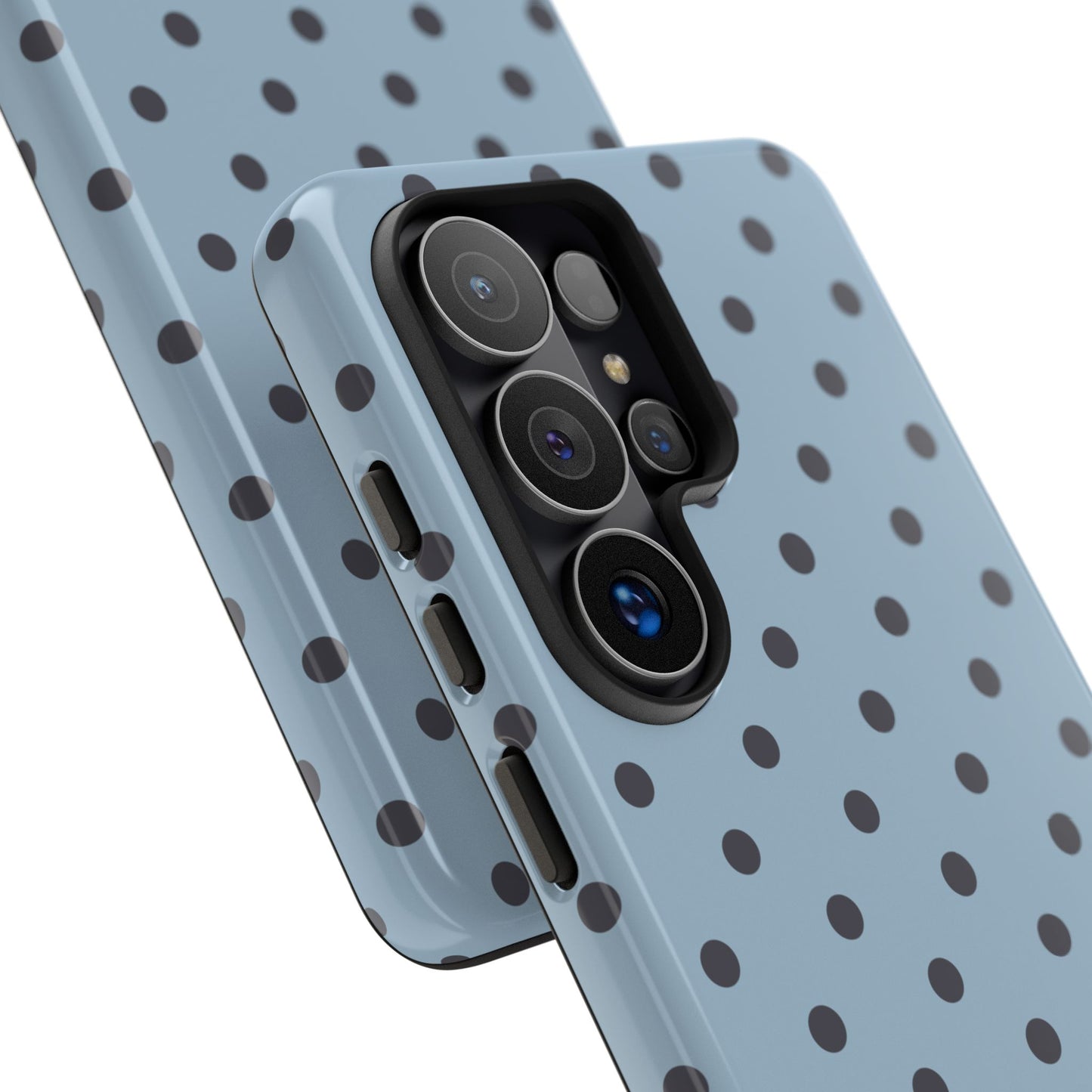 Light Blue with Dark Blue Dot Pattern Phone Case