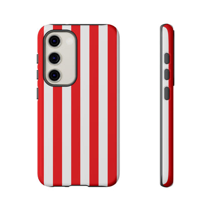 Samsung Galaxy S23 / Glossy Phone Case - Simple Red & White Stripe Pattern Phone Case