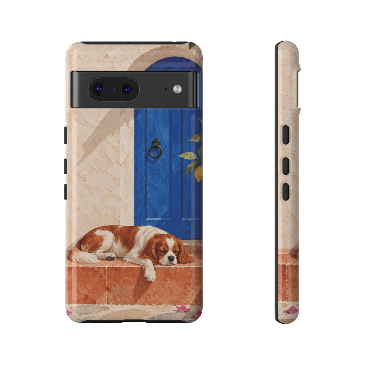 Cavalier King Charles Spaniel Blue Door Siesta Phone Case - Multicolor Phone Case - Google Pixel 7 / Glossy