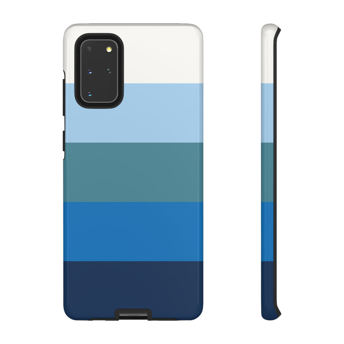 Blue and White Stripe Pattern Phone Case - Blue Phone Case - Samsung Galaxy S20+ / Glossy
