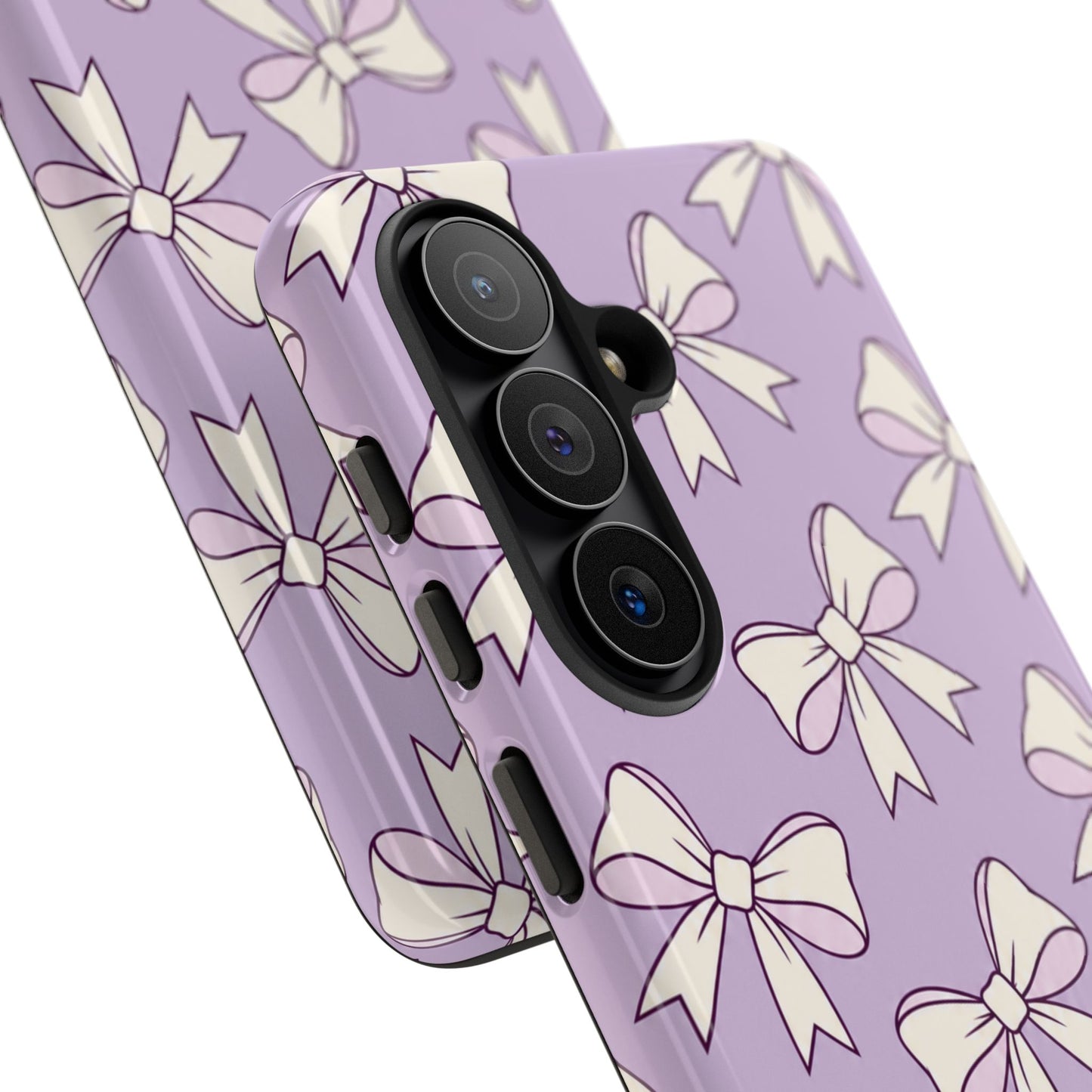 Chic Lilac Bow Pattern Phone Case