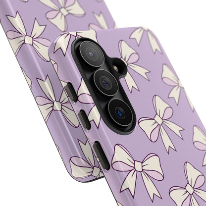Chic Lilac Bow Pattern Phone Case