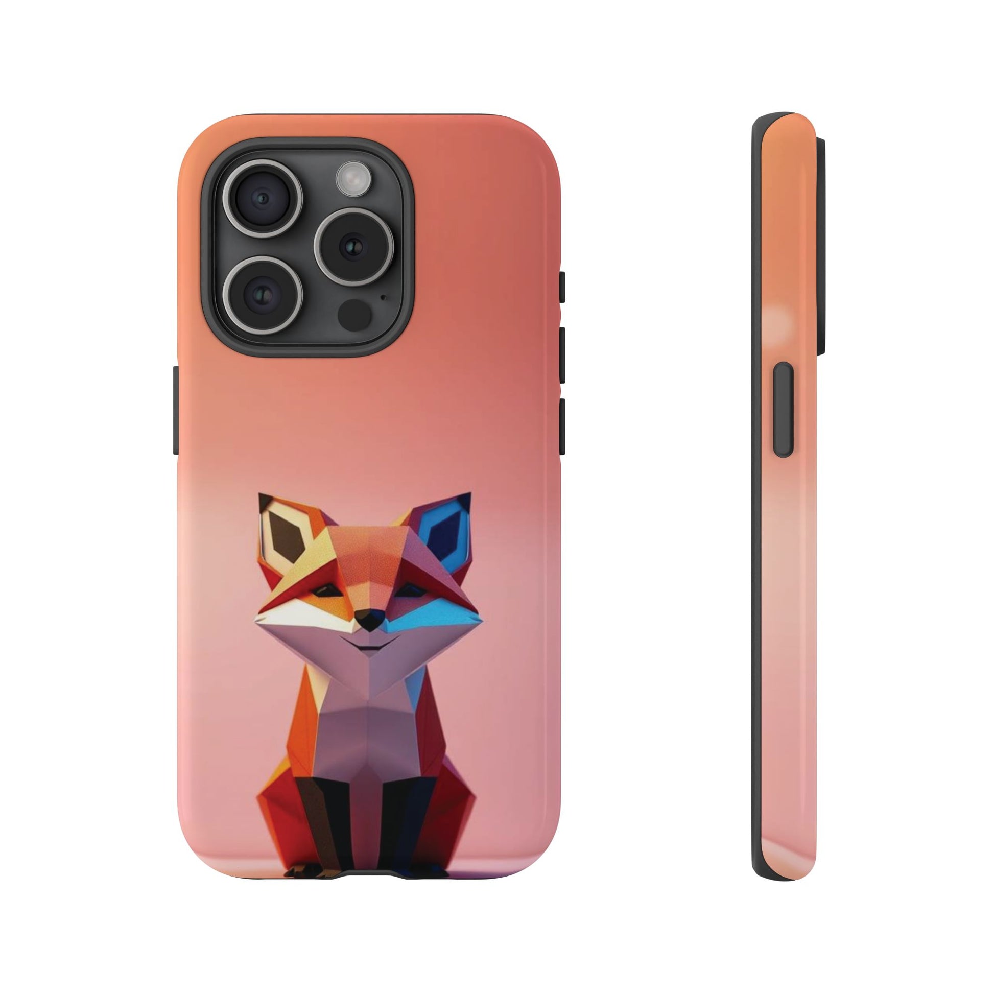 Sassy Origami Fox Design Phone Case - Red Phone Case - iPhone 15 Pro / Glossy