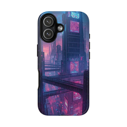 Neon Cyberpunk Megacity Sci-fi Phone Case - Blue Phone Case - iPhone 17 / Glossy