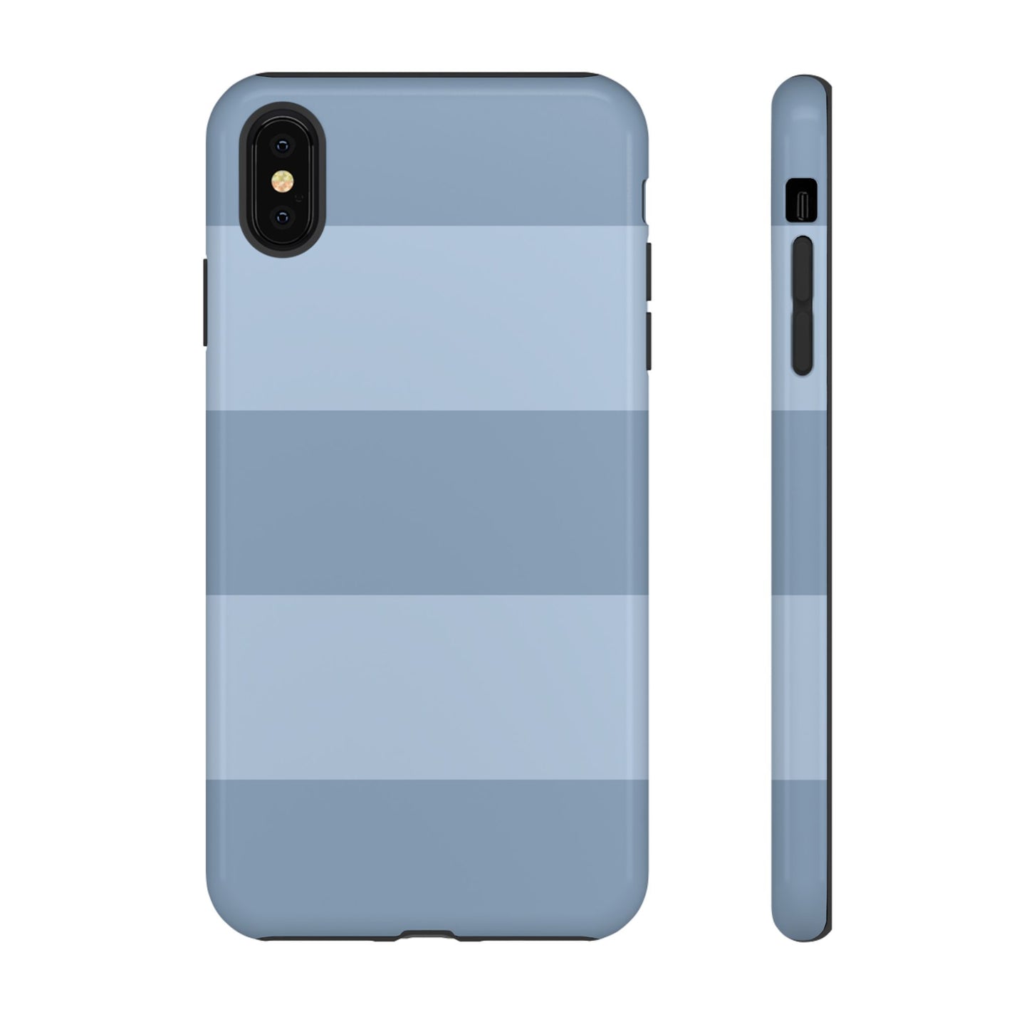 Light Blue Horizontal Stripe Pattern Phone Case - Blue Phone Case - iPhone XS MAX / Glossy