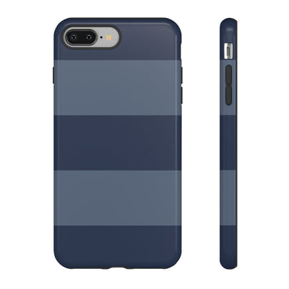 Dark Blue Horizontal Stripe Pattern Phone Case - Blue Phone Case - iPhone 8 Plus / Glossy