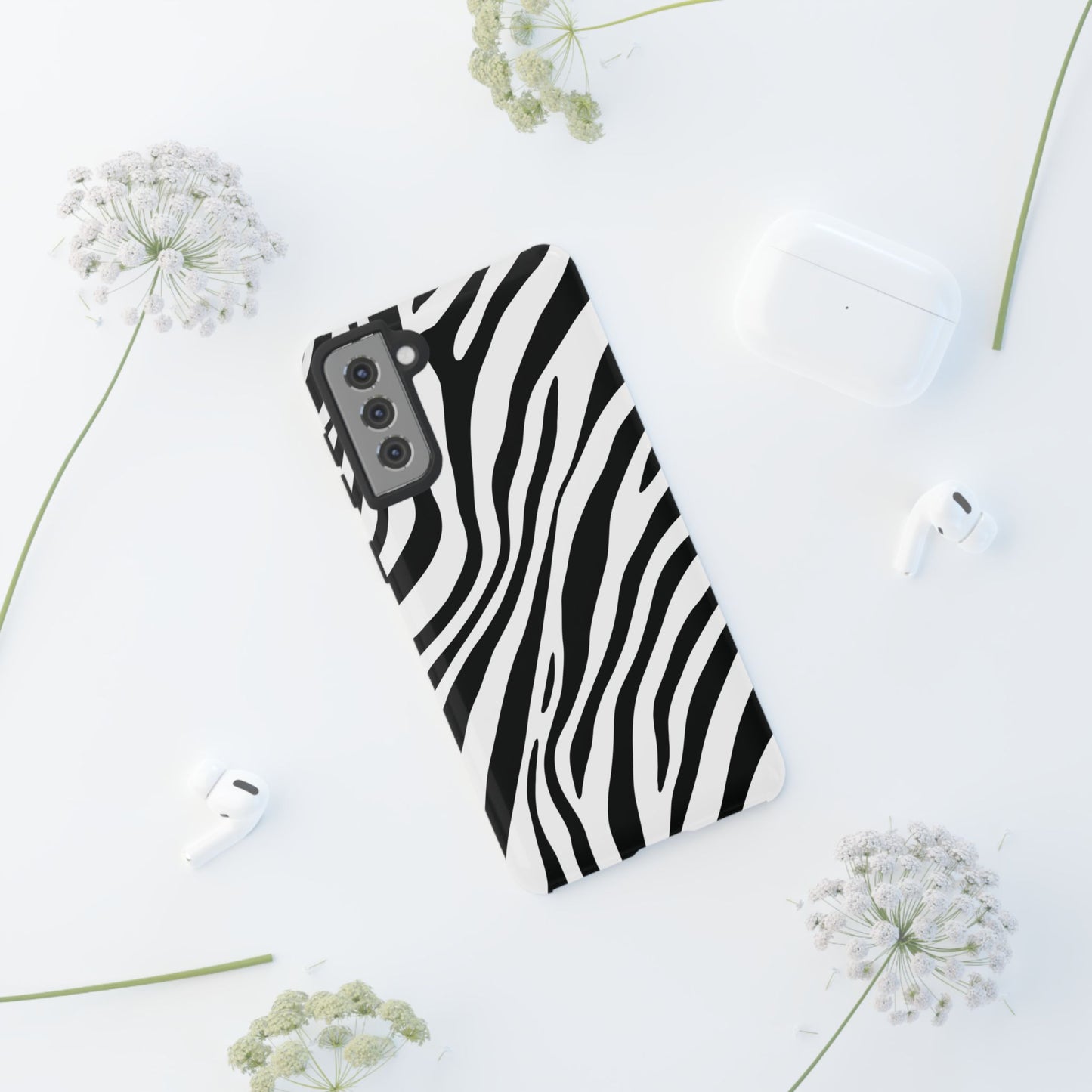 Modern Monochrome Zebra Print Phone Case