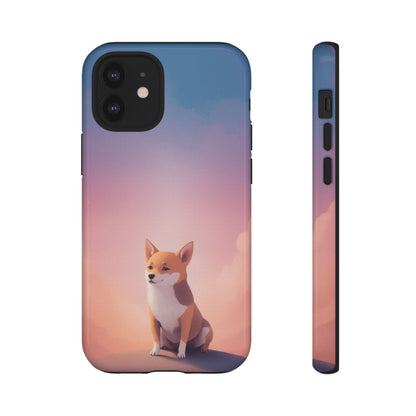 iPhone 12 Mini / Glossy Phone Case - Cute Dog & Cloud Design ’Good Doggo’ Phone Case