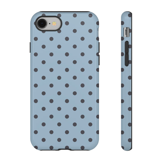 Light Blue with Dark Blue Dot Pattern Phone Case