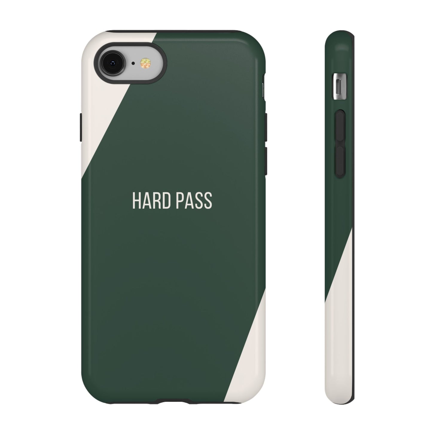 iPhone 8 / Glossy Phone Case - Sassy Statement Case ’Hard Pass’ in Green & White