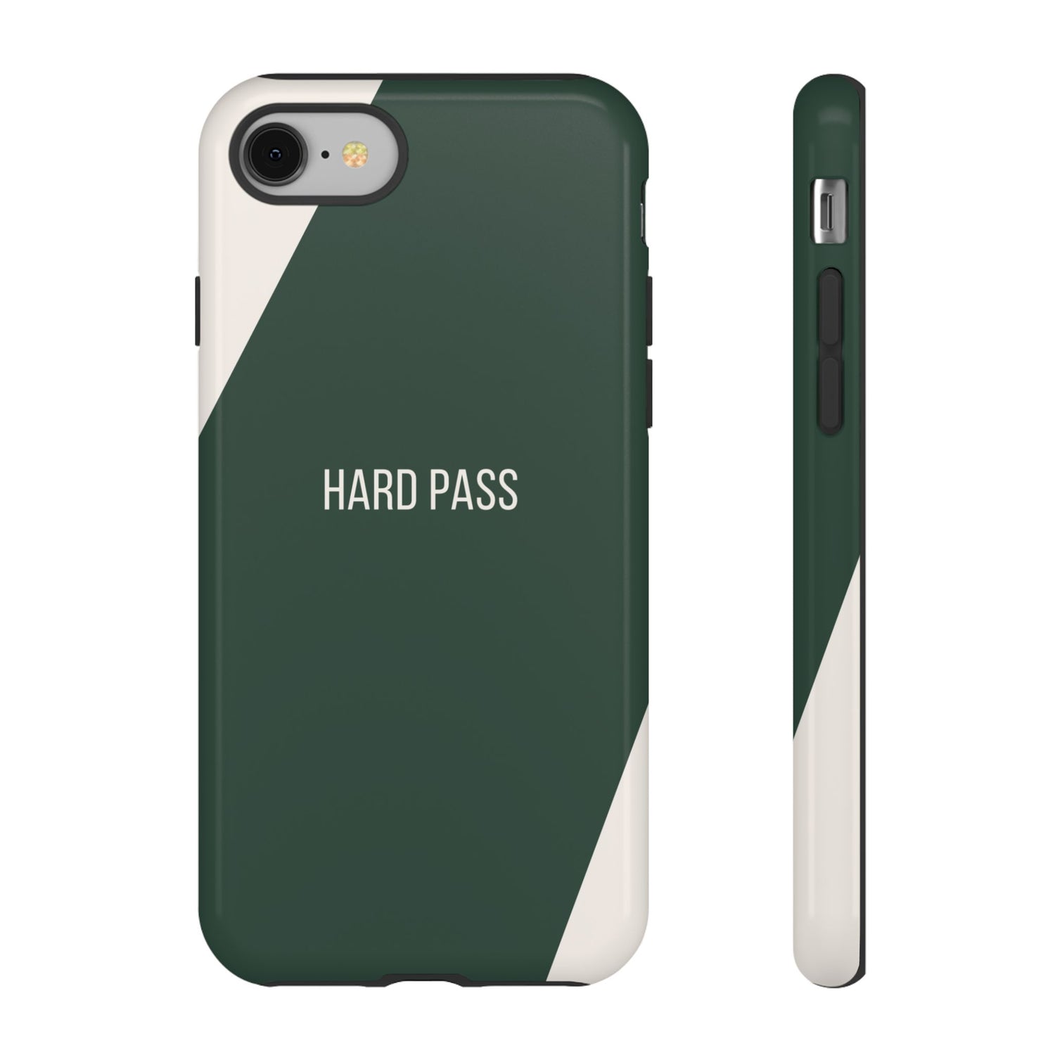 iPhone 8 / Glossy Phone Case - Sassy Statement Case ’Hard Pass’ in Green & White