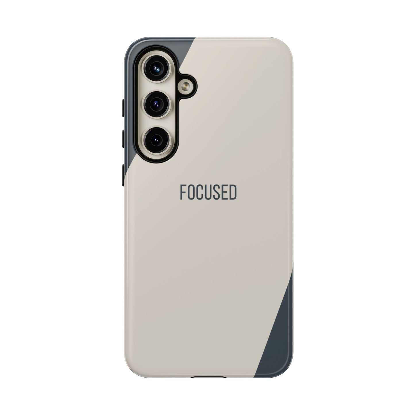 Samsung Galaxy S24 Plus / Glossy Phone Case - Sassy Statement Case ’Focused’ in Beige & Blue