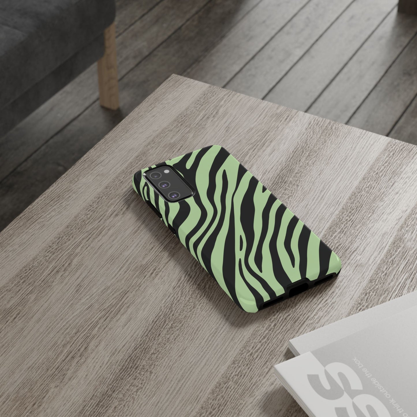 Modern Mint Zebra Print Phone Case