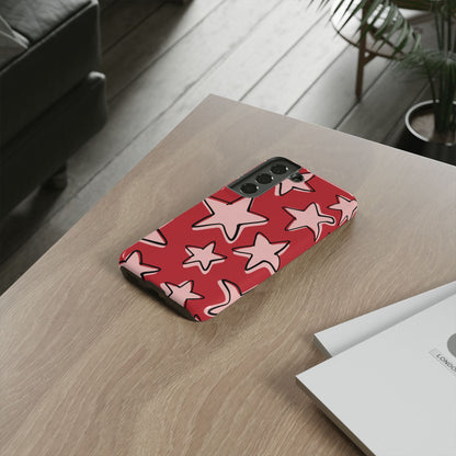 Cherry Red Doodle Star Phone Case