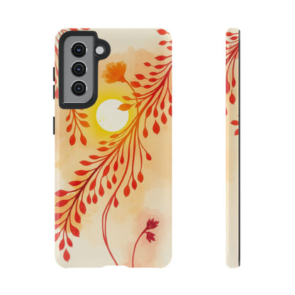 Samsung Galaxy S21 / Glossy Phone Case - Boho Chic Watercolour Sunset Design Phone Case
