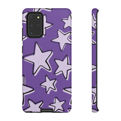Violet Purple Doodle Star Phone Case