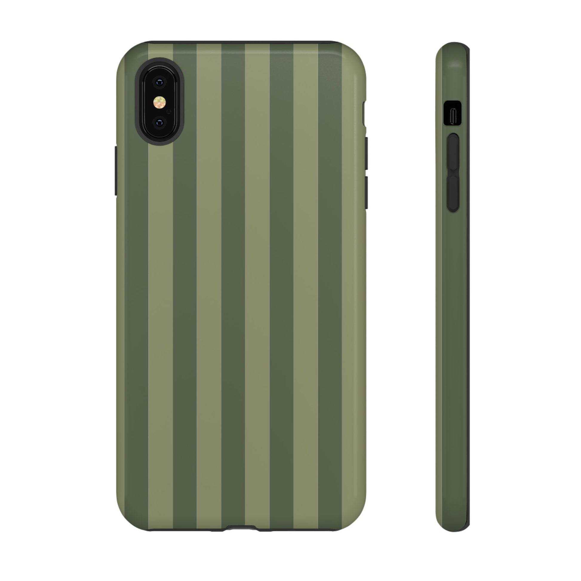 iPhone XS MAX / Glossy Phone Case - ’Green Stripe Pattern’ Phone Case