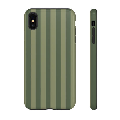 iPhone XS MAX / Glossy Phone Case - ’Green Stripe Pattern’ Phone Case